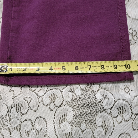 Quacker Factory Pants Women's Size Large Wine Regular DreamJeannes Boot Cut - Picture 14 of 14